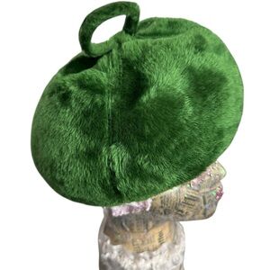 Vintage Jacobson's Sage Green Plush Velvet Puff Beret Page Hat Ireland EUC